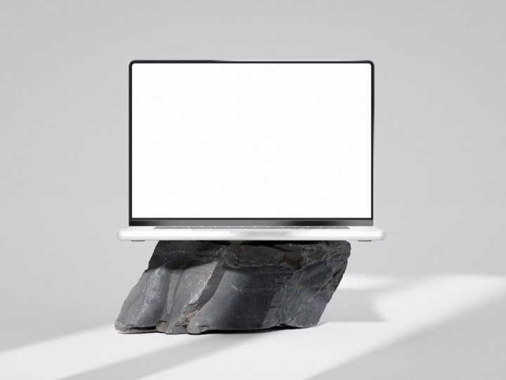 Laptop with a blank screen